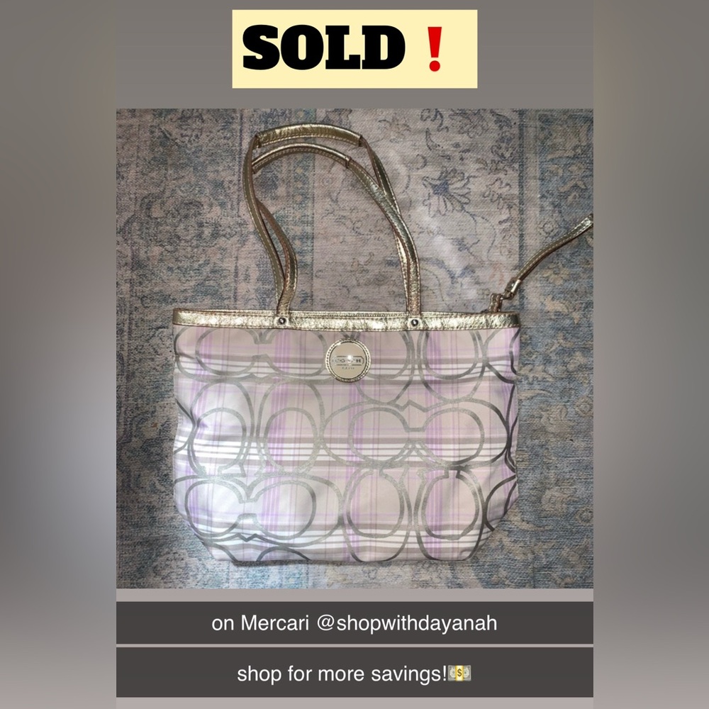 Coach Tartan Plaid Signature Tote